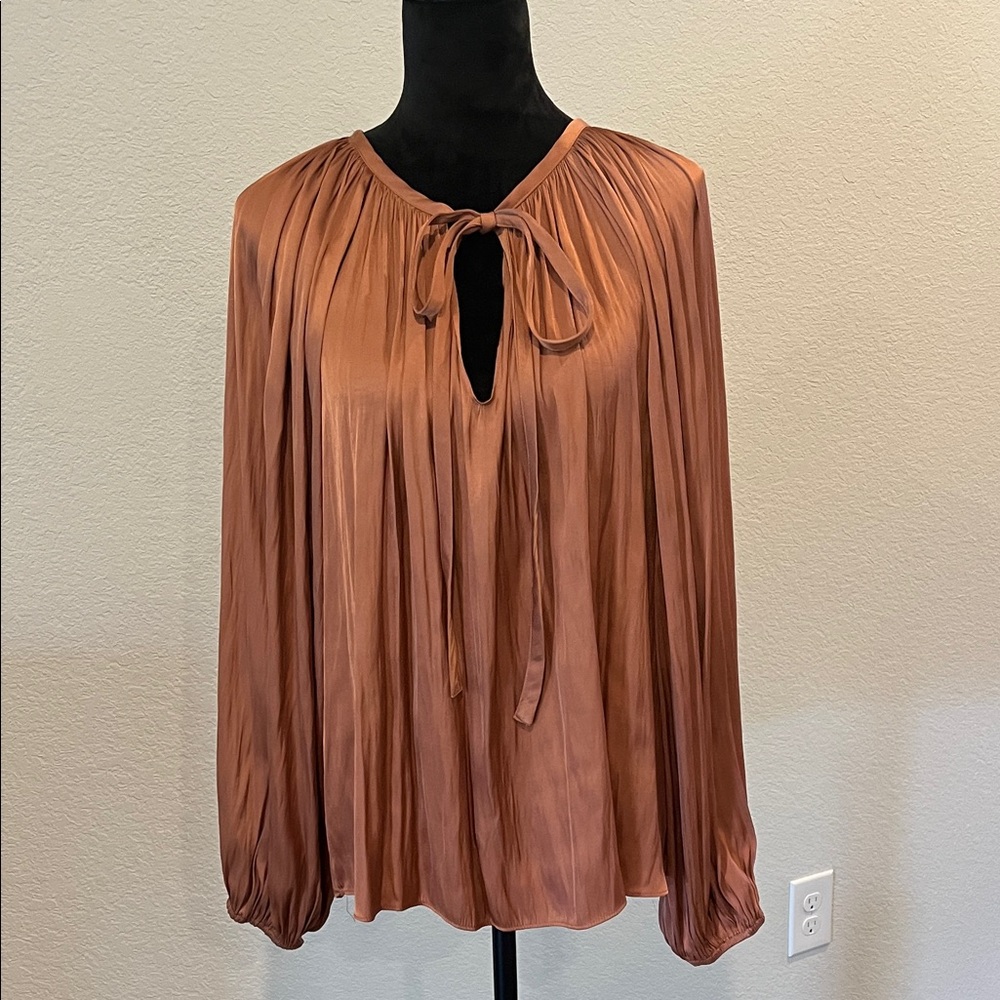 By Together Rust Tie-Front Blouse
